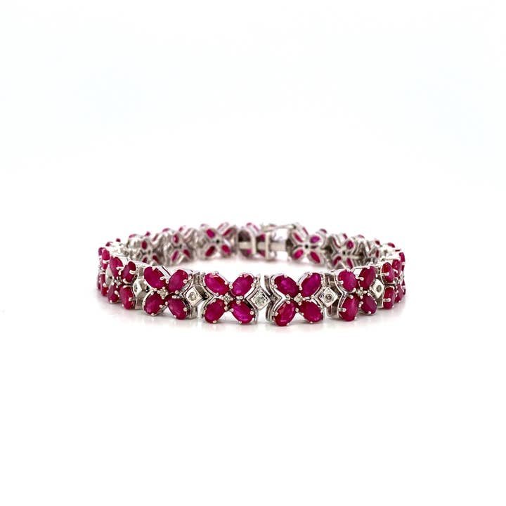 Ruby Bracelet in .925 Sterling Silver - KSD 4268 for wholesale by Kotawala Jewels
