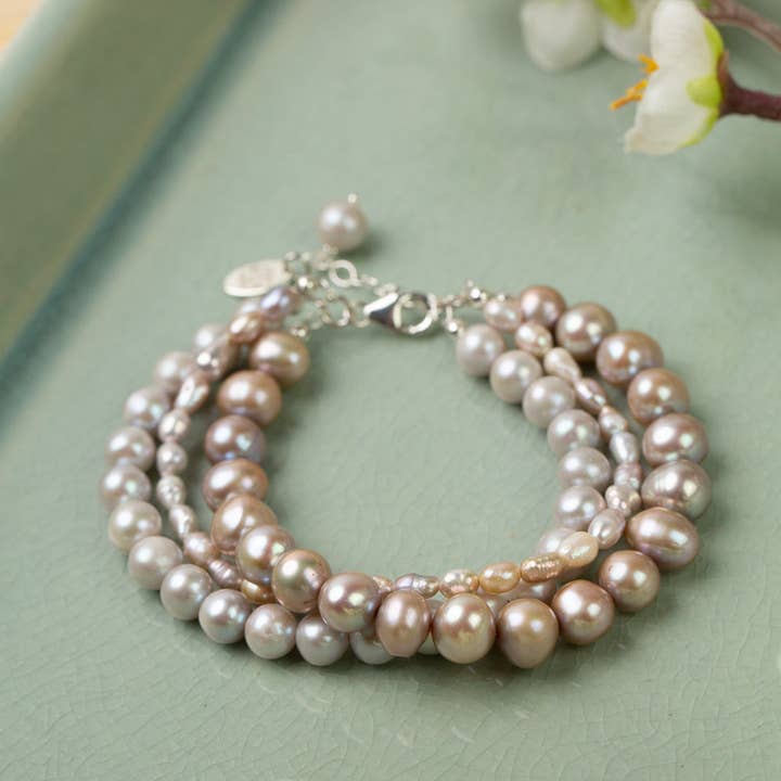 Anne Vaughan Designs Jewelry - Wholesale Beaded Bracelet - Blush 7.5-8.5" Freshwater Pearl Multistrand Bracelet