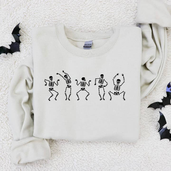 Trendznmore - Modern Graphic Apparel – wholesale Sweatshirt med tryck - Dam – Dans Skelett Halloween Sweat1