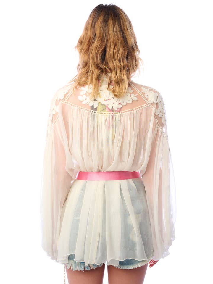 ivory Amora Chiffon Hand - Embellished Blouse / Top for wholesale on Faire11