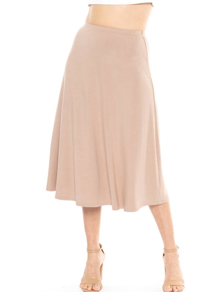 Damen-Midi-A-Linien-Rock mit fließendem Schnitt für den Großhandel von Stretch Is Comfort