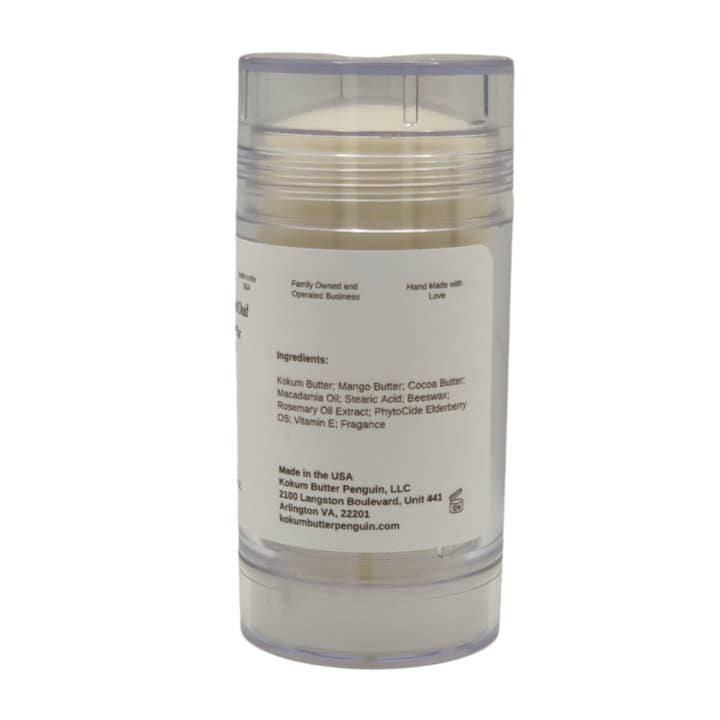 Kokum Butter Penguin - Wholesale Solid Lotion - Cashmere Noir and Oud (Lotion Bar) Clear Twist Up Tube3