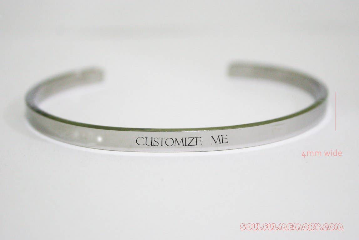 SoulfulMemory - Wholesale Cuff Bracelet - Personalize a Bracelet With Outside Engraving - customizable cuff0