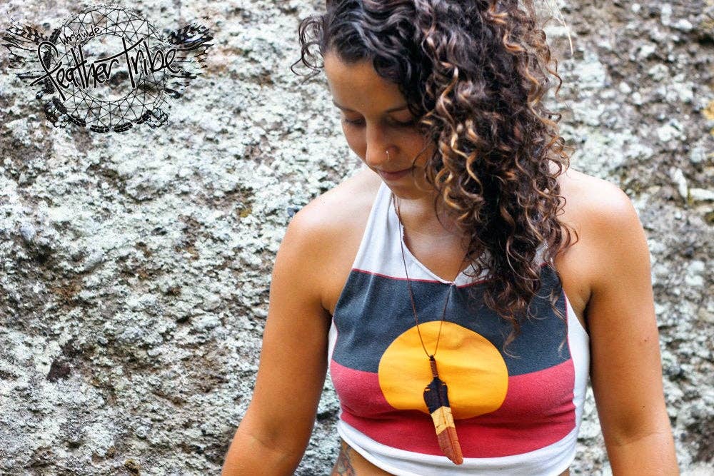 Feather Tribe - Wholesale Individual charm/pendant - WHOLESALE 10 x Medium Triple-Colour Flight Feather Pendant2