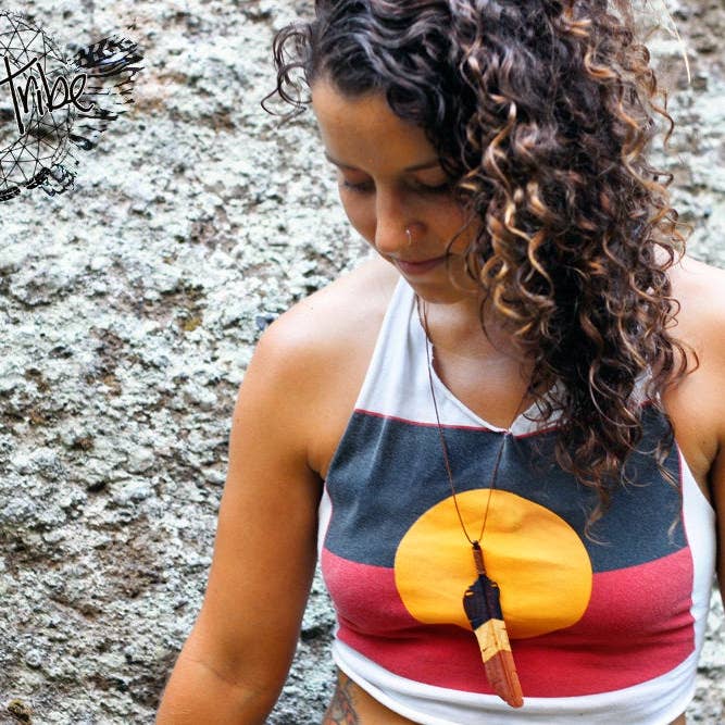 Feather Tribe - Wholesale Individual Charm/Pendant - WHOLESALE 10 x Medium Triple-Colour Flight Feather Pendant2