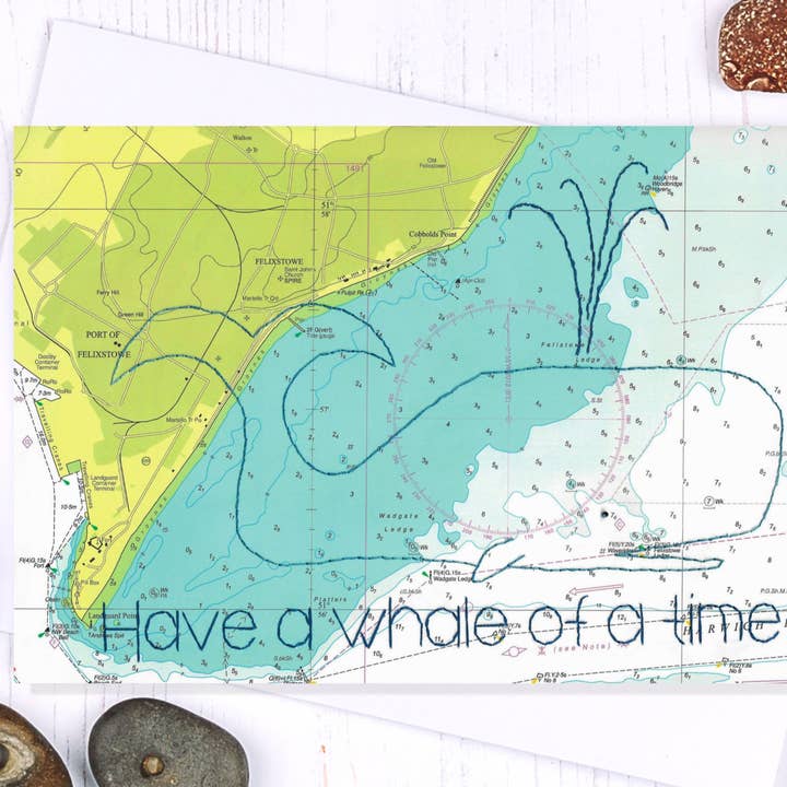 Have a Whale of a Time Greetings Card for wholesale by NaviStitch