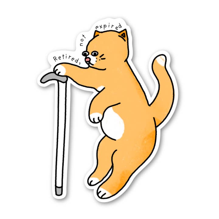 Adesivo Gatto in Pensione Non Scaduto per la vendita all'ingrosso da parte di SimplyMKO
