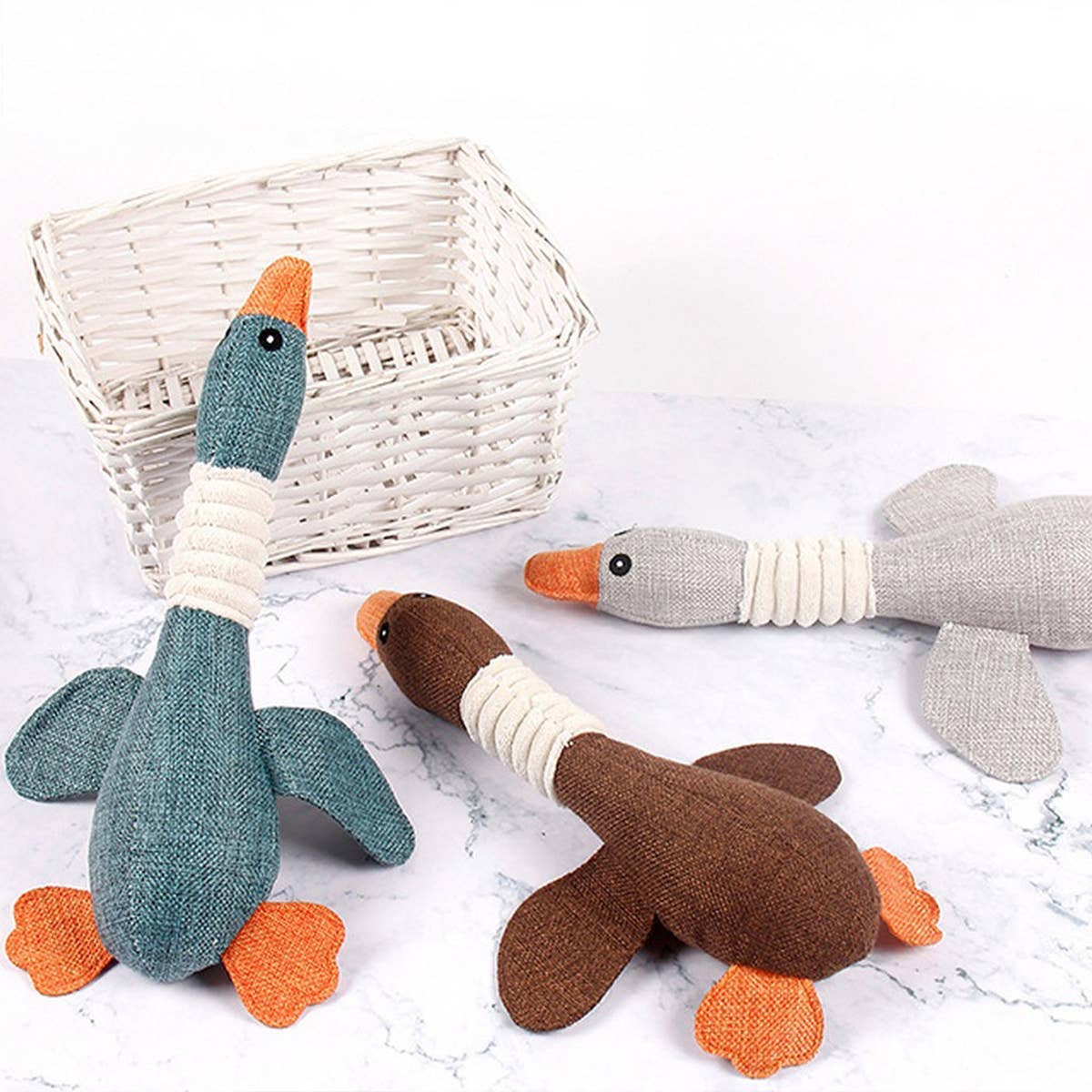 PAWPAWwholesale - Wholesale Pet Plush Toy - Dog - Wholesale Durable Plush Pet Toy – Burlap Goose_CWMM53584