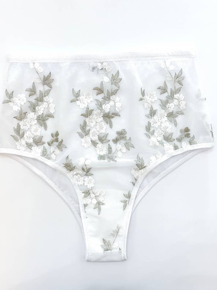 High Rise Brazilian Panty: Silver Floral and other Purchase Wholesale plus size underwear. Free Returns & Net 60 Terms on Faire trending on Faire.