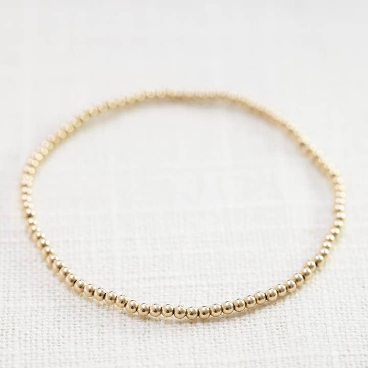 Coast and Cove - Wholesale Beaded Bracelet - 2mm Gold Filled Ball Bracelet