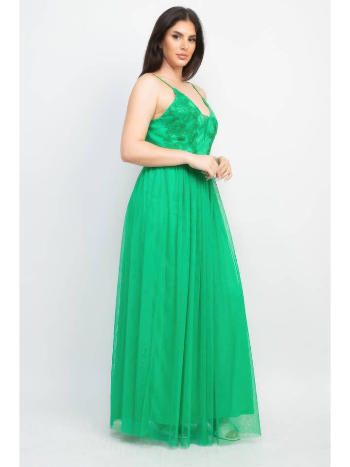 CC Wholesale Clothing - Wholesale Dress - Women's - Glittered Straps Mesh Tulle Maxi Dress15