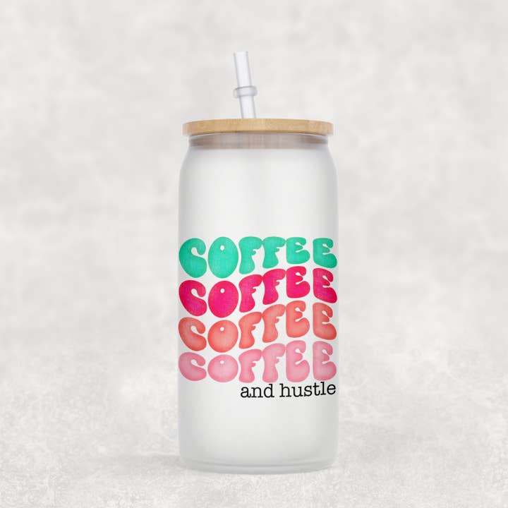 Kaffee Kaffee Kaffee mattiert 16oz Glasdose für den Großhandel von fangirl creative