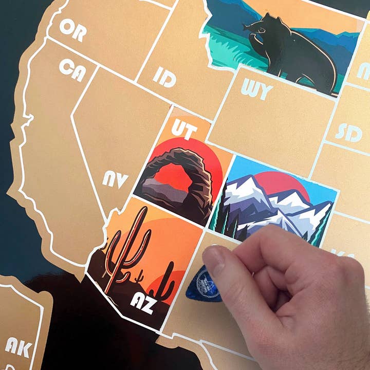 Track Your Adventures - Wholesale Map - 50 States Scratch off, US State Scratch off Map