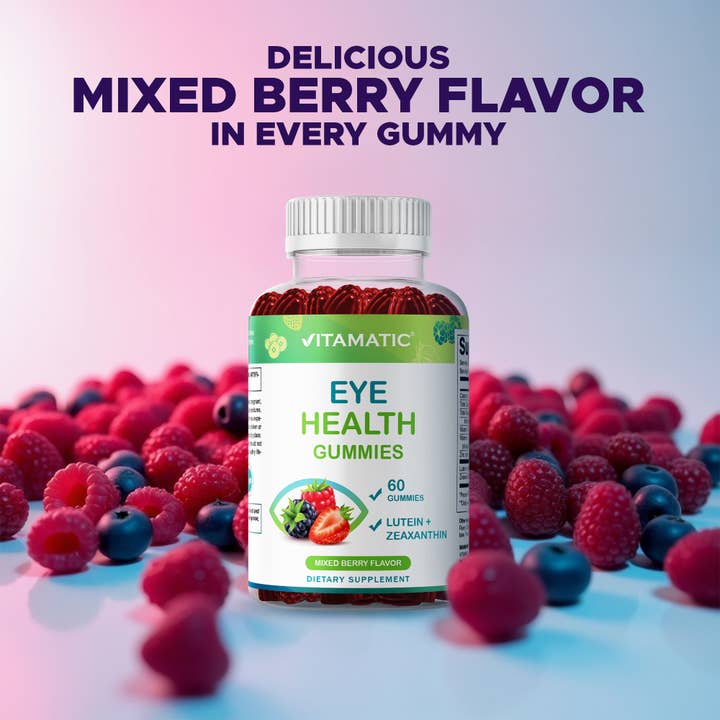 Vitamatic - Wholesale Oral supplement/vitamin - Vitamatic Eye Health Gummies Mixed Berry Flavor-60 Gummies 9