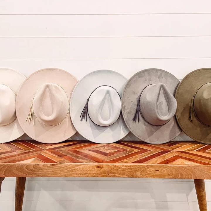 Willie & Dolly Designs - Wholesale Fedora - Women's - Blank Vegan Suede Hat