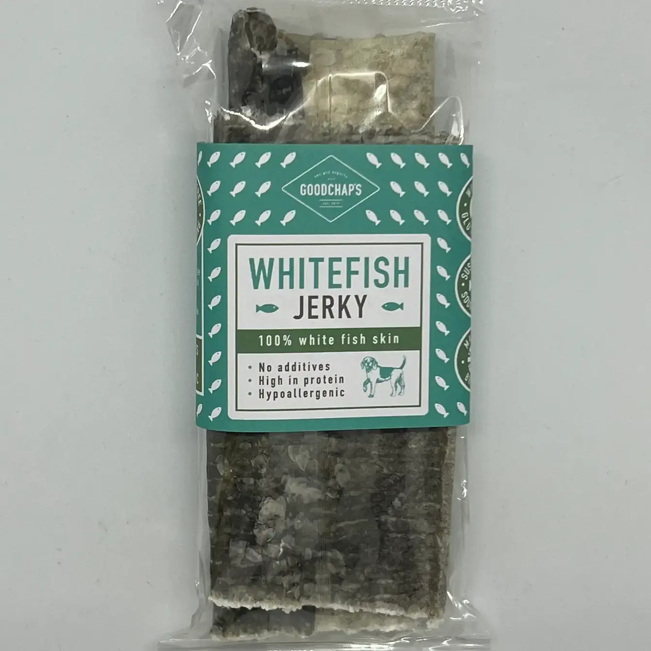 Goodchap's - Wholesale Pet Treats - Dog - Whitefish Jerky | Natural Dog Chews | Compostable Packaging 1