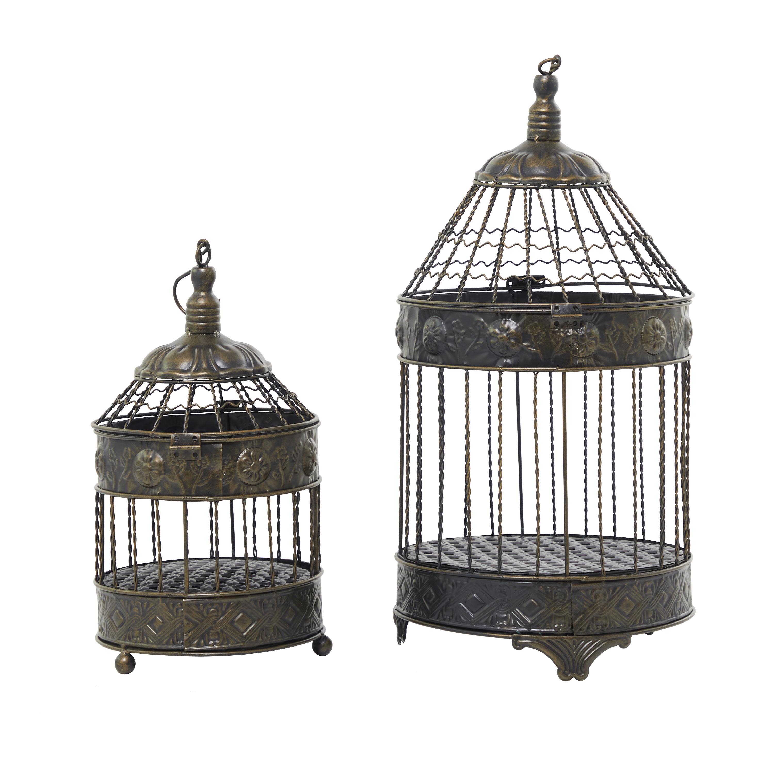Import Corner – wholesale Decorative tabletop object – A-90533: METAL BIRDCAGE SET OF 2 24",16"H3