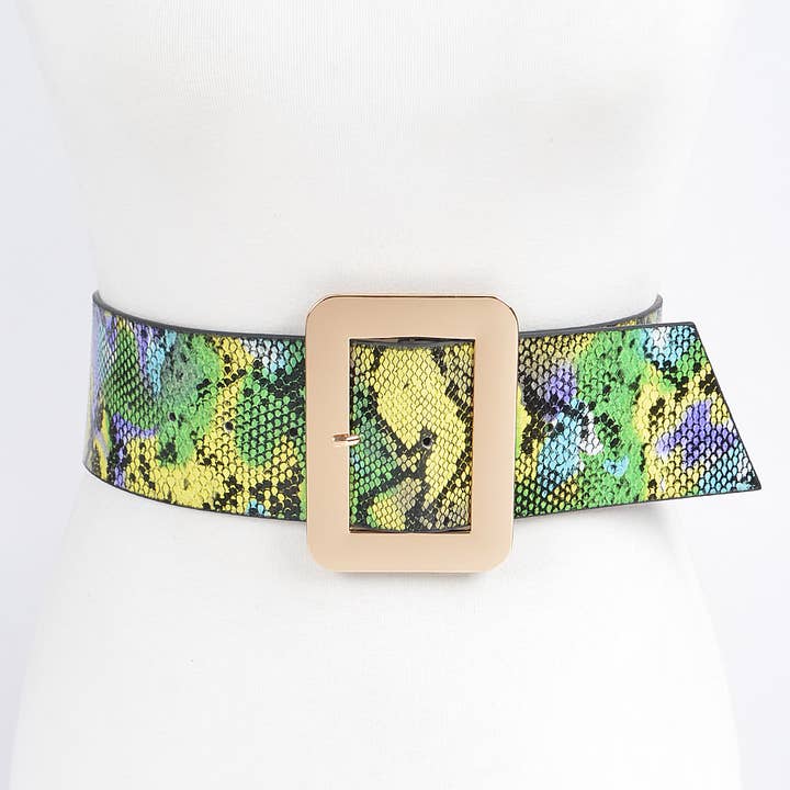 3AM BY H&D ACCESSORIES - Wholesale Belt - Women's - Multi Color Snake Waist Belt