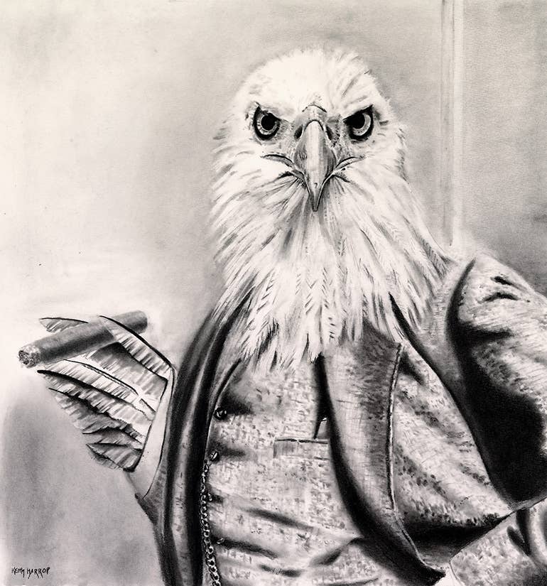 Keith Harrop - Pencil Art - Wholesale Ansichtkaartset - 10 verschillende ansichtkaarten. Set #3 Victoriaanse vintage dierenkunst10