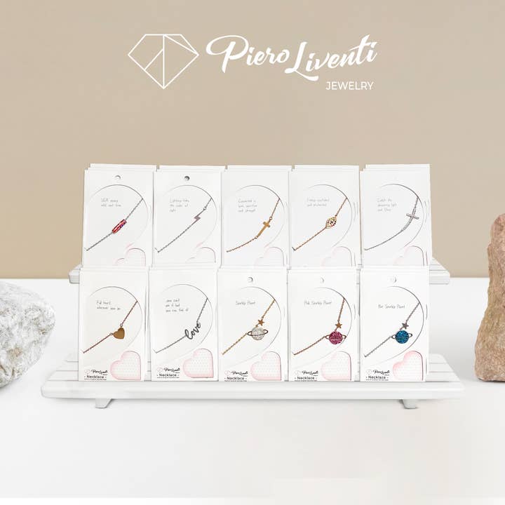 Everyday Necklace - 30 pc Assort + Free 2-tier Display for wholesale by Boogie Toes