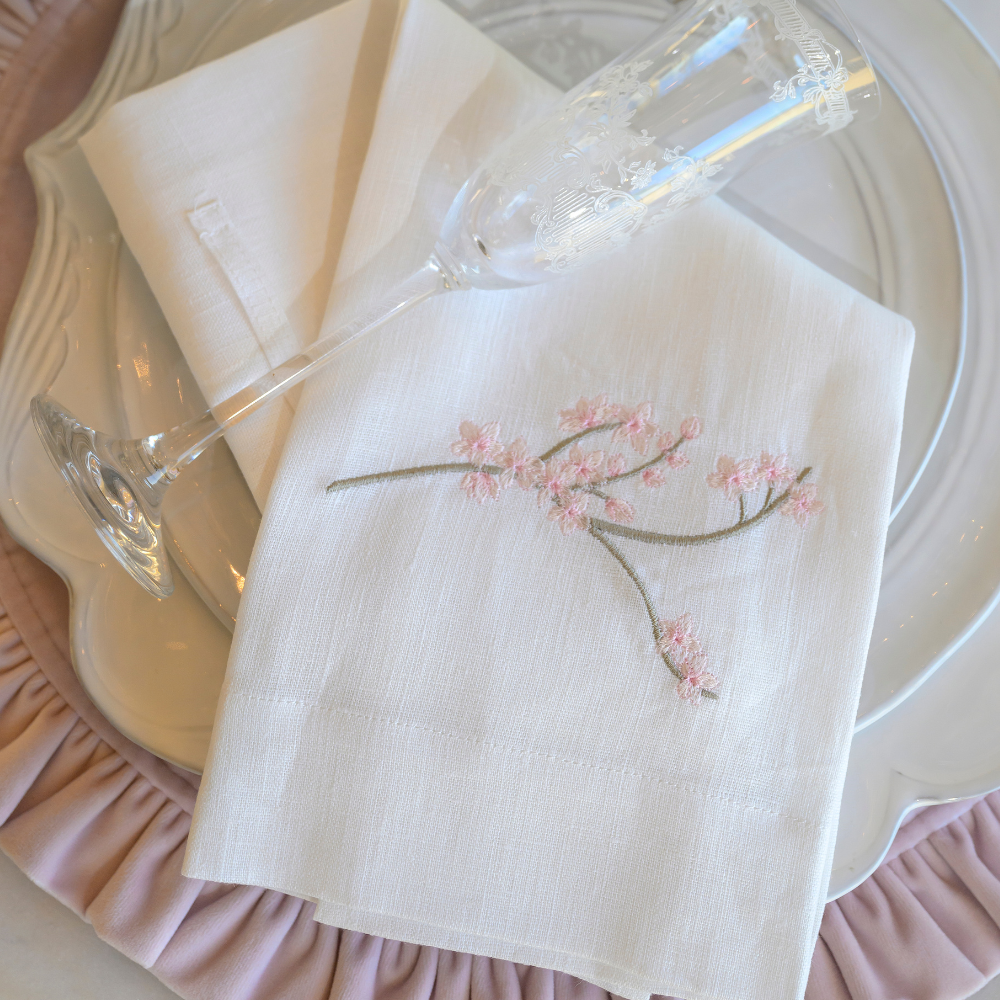 Arte Italica & Crown Linen Designs - Wholesale Tea Towel - Cherry Blossom Towel2