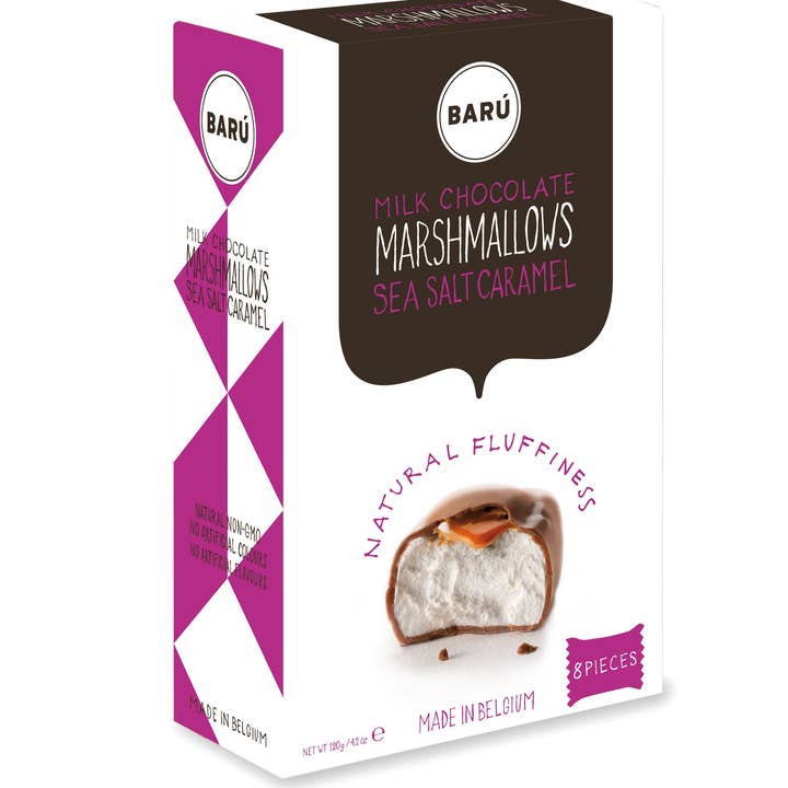 Baru 8pc. Indiv. Wrapped Marshmallows in Milk Chocolate for wholesale by Belgium's Chocolate Source
