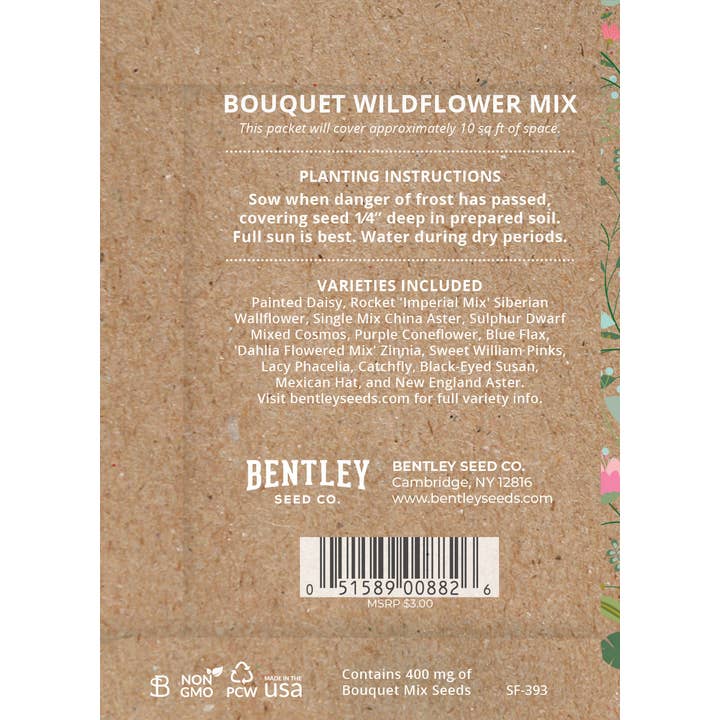 Bentley Seed Co. - Wholesale Plant Seeds - Thank You Natural Brown - Bouquet Wildflower Seed Packets
