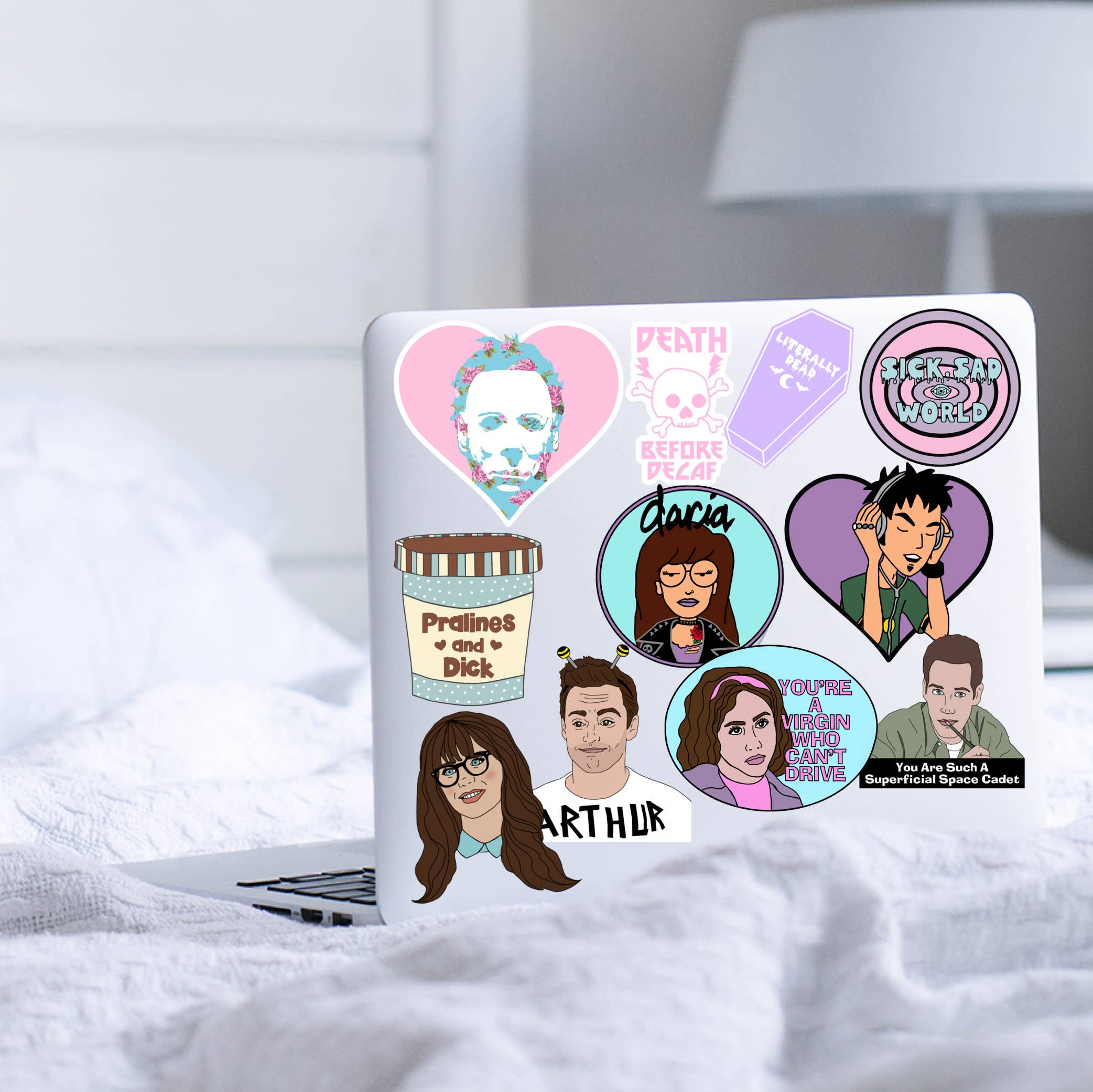 HelloSailorTees – Engroshandel Klistermærke – Parker Rec Ny pige Jess Nick Waynes verden Daria klistermærker1