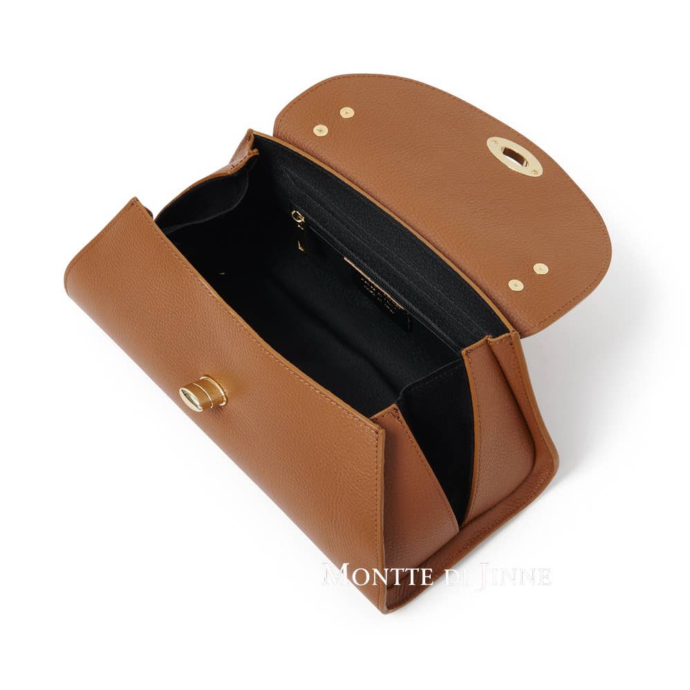 MONTTE DI JINNE – wholesale Top handle bag – women's – Italian Handmade Curved Flap Leather Shoulder Bag10