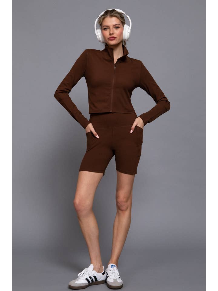 Active Basic | Active USA - Wholesale Athletic shorts – Women's - Waist Band Workout Bike Short with Pocket15