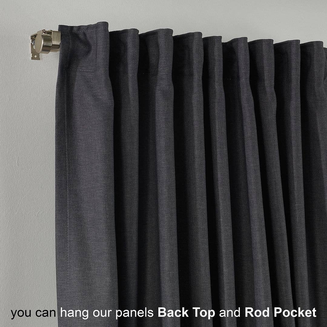 Bes Home Design - Vente Rideaux - Rideau décoratif personnalisé en faux lin de 100 po de large et extra long31