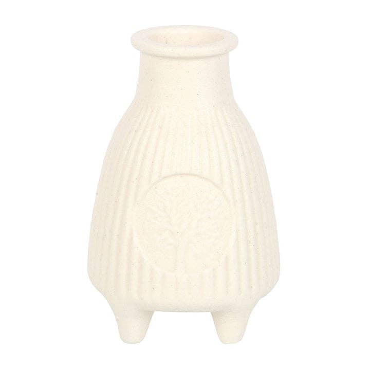 Something Different Wholesale – wholesale Rökelsehållare – Krämvit rillad keramikbrännare för Palo Santo sacred wood-stick2