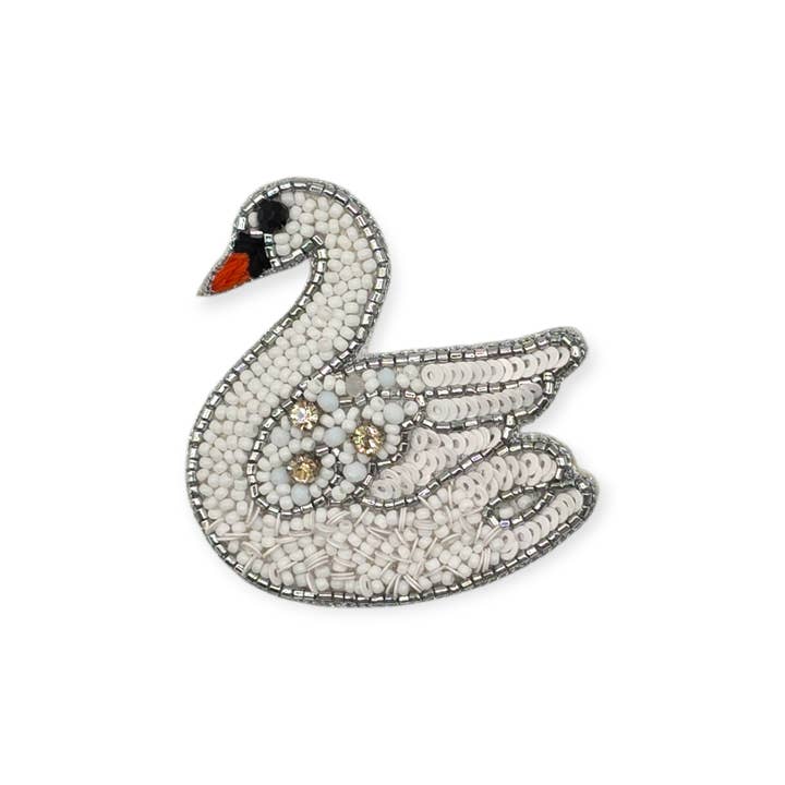 Broderet Glitrende Svane Broche for engroshandel hos Narratives The Line