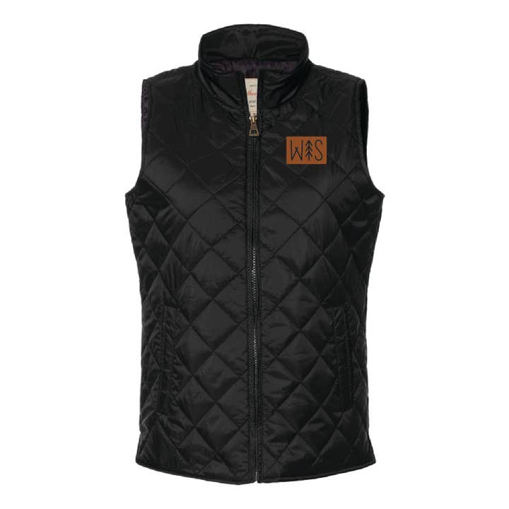 WI141 WIS Women's Vintage Diamond Quilted Vest for wholesale by Lakeside Clothing Co.