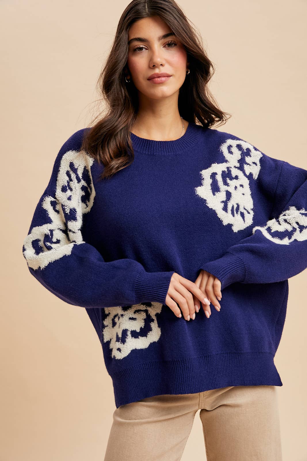 In Loom - Wholesale Knit Sweater - Women's - INTARSIA FLORAL KNITTED SWEATER7