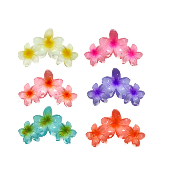 DK Hawaii - Wholesale Hair Clip - Women's - Triple Plumeria Flower Hair Clip2