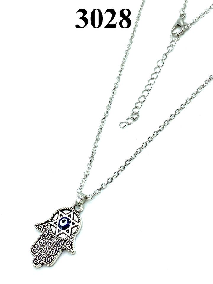 Star of David Hamsa Evil Eye Necklace #3028 for wholesale by Lucky Eye
