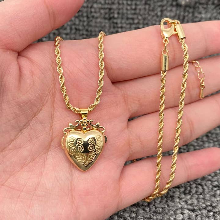 Openable Flowers Heart Locket Gold-plated Necklace and other Purchase Wholesale floating lockets. Free Returns & Net 60 Terms on Faire trending on Faire.