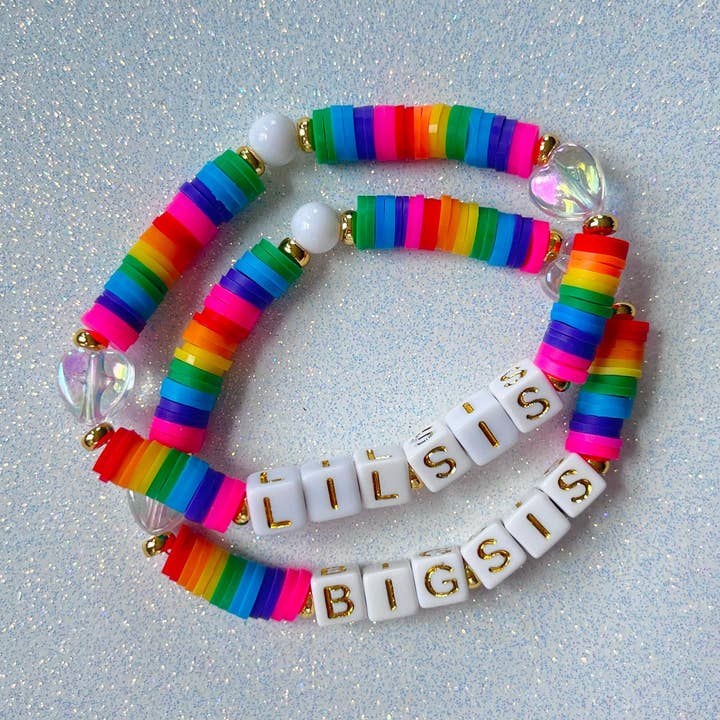 Ensemble de bracelets Grande Sœur et Petite Sœur Bracelet arc-en-ciel pour la vente par Spread the Love Today CO