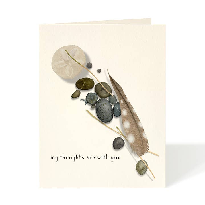 Feather and Stones -- Sympathy Greeting Cards for wholesale by Felix Doolittle