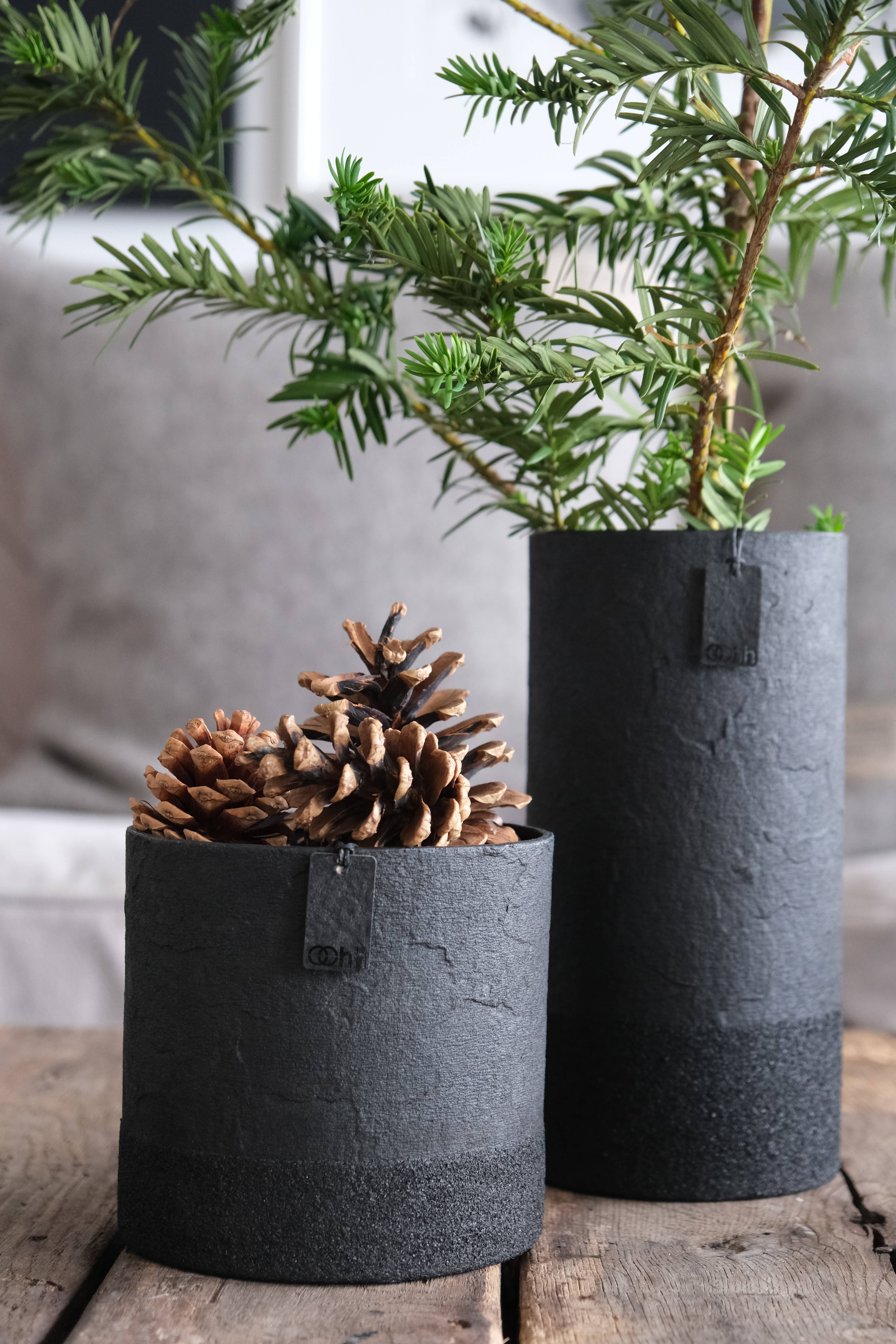 Lübech Living - Wholesale Vase - WOODz Edge vase, Black1