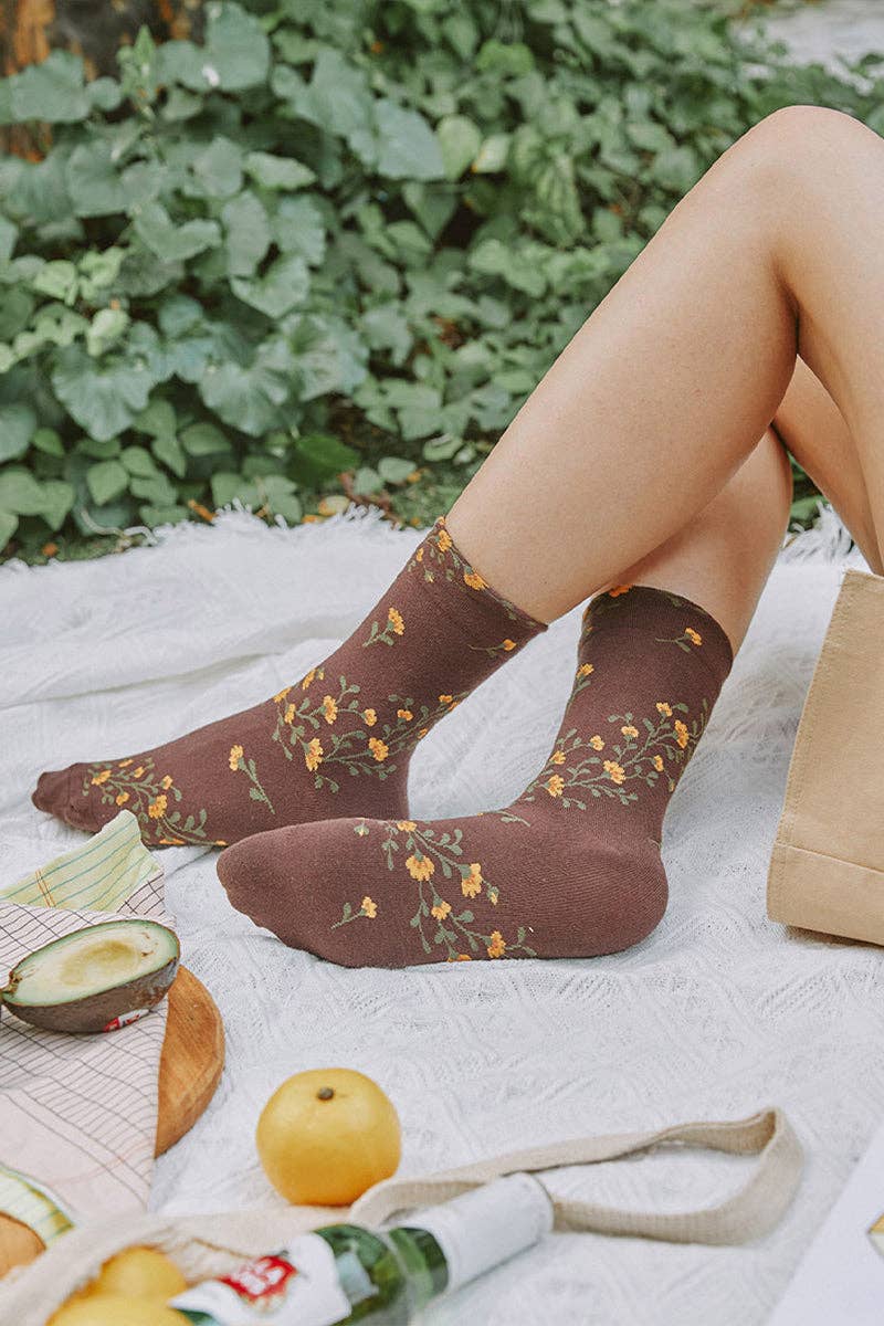 7DAYSSOCKS - Vente Chaussettes – femme - Chaussettes Crew Twist Flower pour femmes9