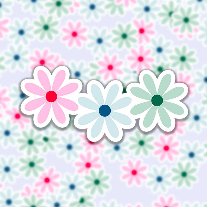Three Flowers Sticker for wholesale by Mari Stickers Shop