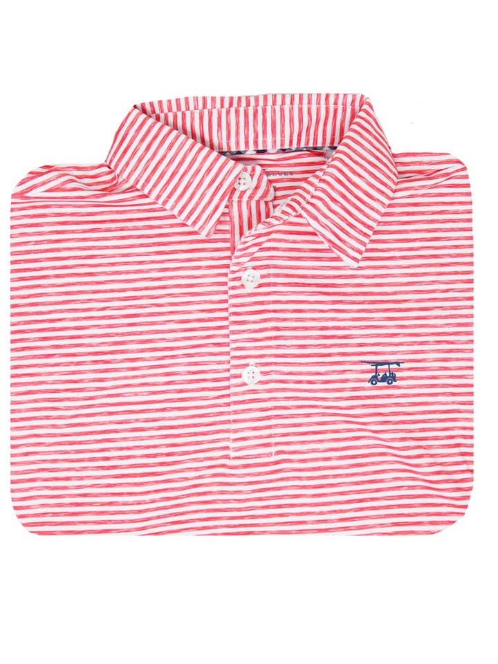 Albatross Polo - Rosso Heather State / Bianco per la vendita all'ingrosso da parte di Bald Head Blues