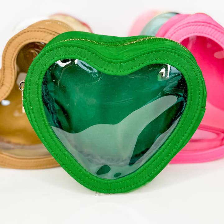 Mugsby - Vente Trousses de maquillage/cosmétique - Pochette en forme de cœur vert, trousse à cosmétiques en forme de cœur, pochette en forme de cœur, cadeau0