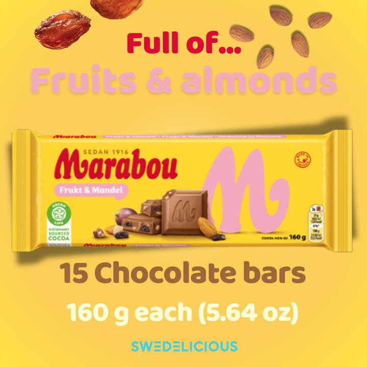 Marabou - Fruits & Almond - Swedish Chocolate for wholesale by Swedelicious - Swedish Candy