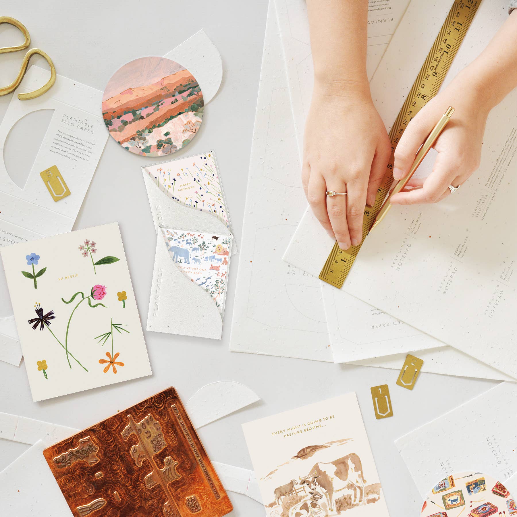 Seedlings – Großhandel Babykarte – Glücklicher Baby-Spross - Mini-Babygrußkarte (2,5" x 3,5")5