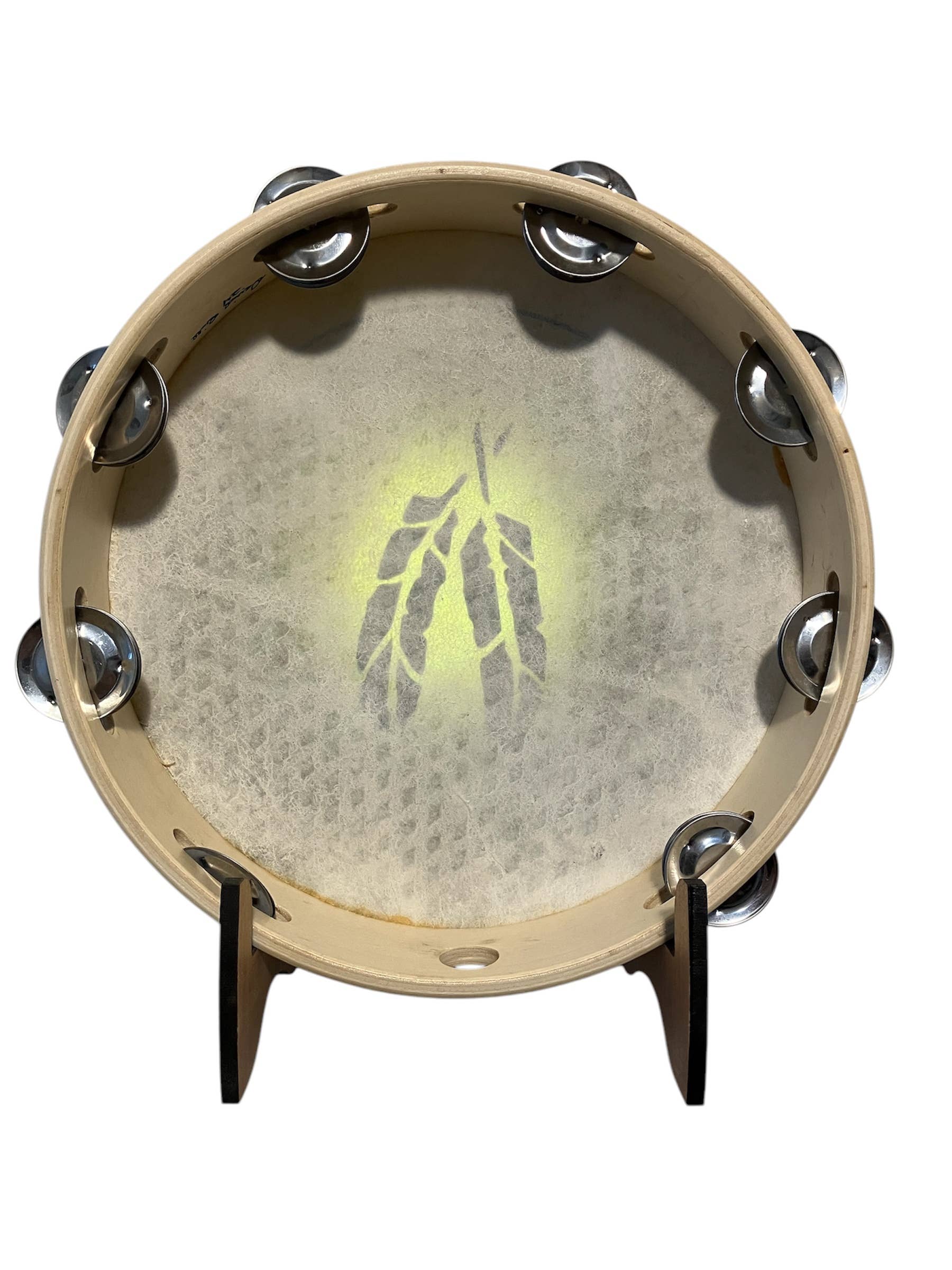 inRhythm - Vendita all'ingrosso Scultura - Tamburello Feathers da 10" con espositore illuminato opzionale5