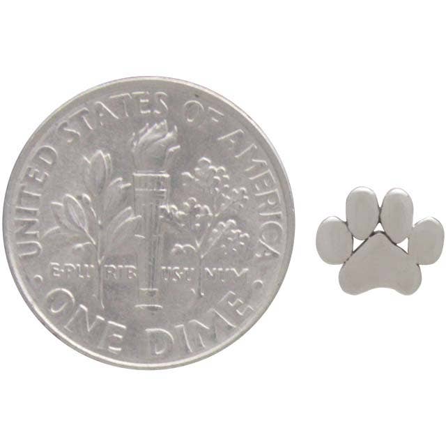 Nina Designs - Vendita all'ingrosso Orecchini a bottone - Orecchini a bottone con impronta di zampa in argento sterling o bronzo 6x7 mm4