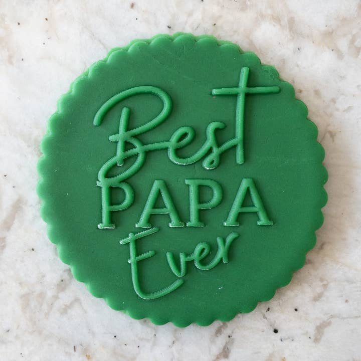Best Papa Ever Biscuit Cookie POPup Embosser Stamp Fathers Day for wholesale by Cut Bake Stamp